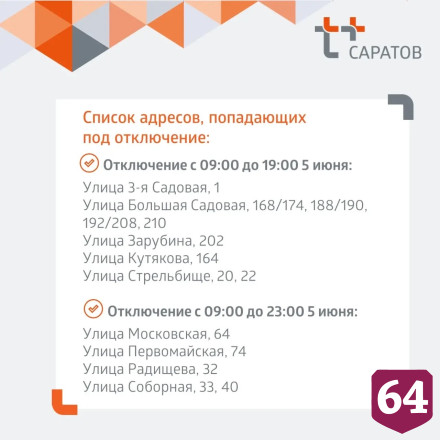 В трех районах Саратова отключат горячую воду 